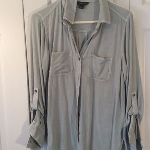 Light grey button down shirt